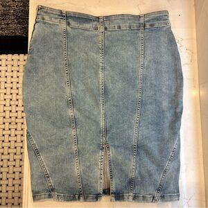 We The Free Sky Blue Denim Pencil Skirt 10